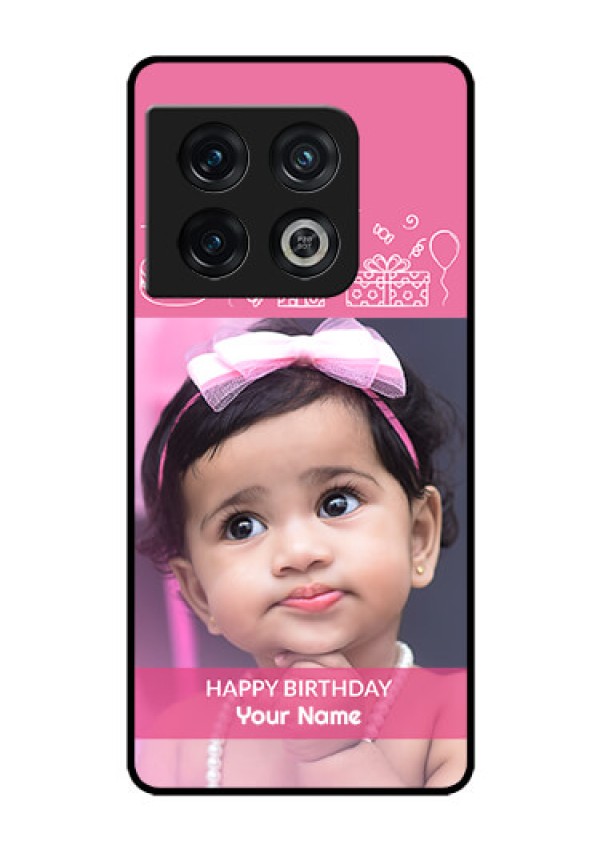 OnePlus 10 Pro 5G Photo Printing on Glass Case - with Birthday Line Art Design