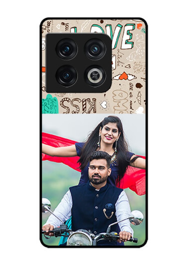 OnePlus 10 Pro 5G Custom Glass Phone Case - Love Doodle Pattern