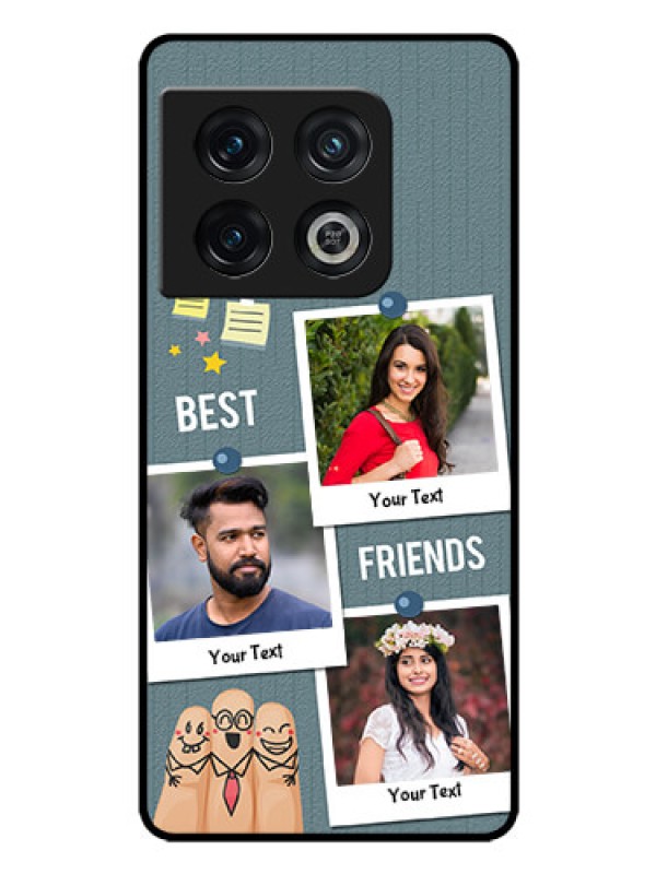Custom OnePlus 10 Pro 5G Personalized Glass Phone Case - Sticky Frames and Friendship Design