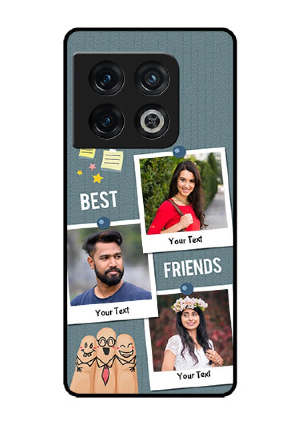 OnePlus 10 Pro 5G Personalized Glass Phone Case - Sticky Frames and Friendship Design