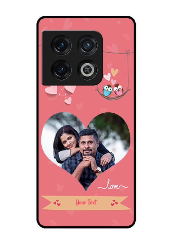 OnePlus 10 Pro 5G Personalized Glass Phone Case - Peach Color Love Design