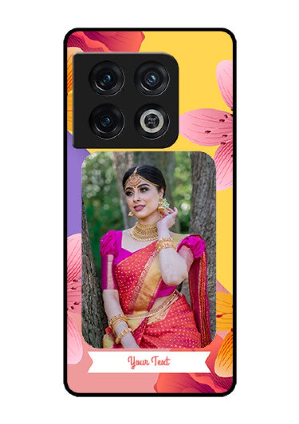 OnePlus 10 Pro 5G Custom Glass Mobile Case - 3 Image With Vintage Floral Design