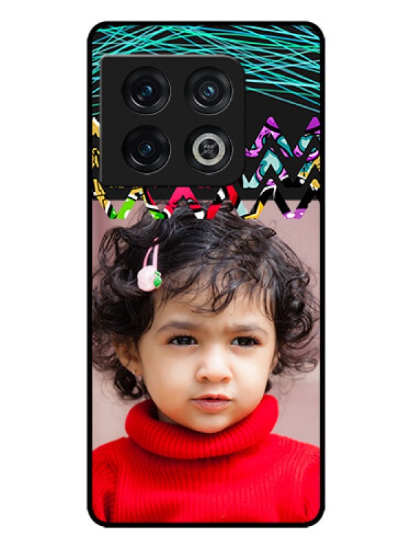 Custom OnePlus 10 Pro 5G Personalized Glass Phone Case - Neon Abstract Design