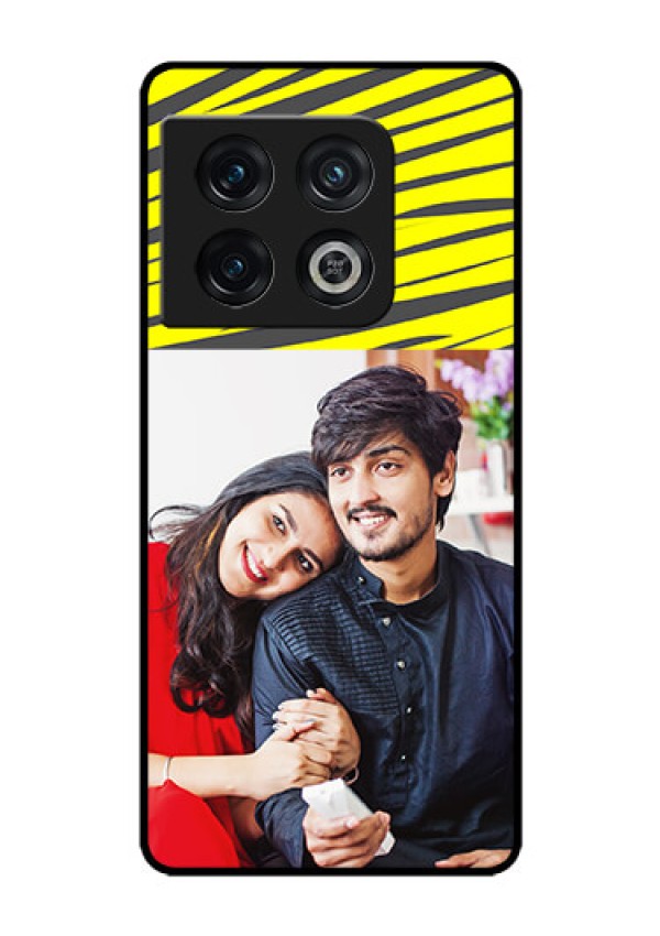 OnePlus 10 Pro 5G Photo Printing on Glass Case - Yellow Abstract Design