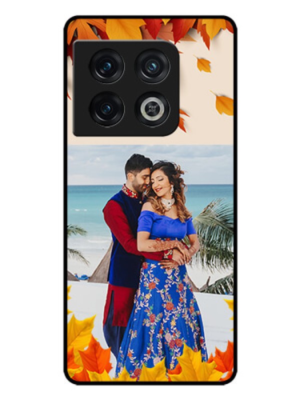 Custom OnePlus 10 Pro 5G Photo Printing on Glass Case - Autumn Maple Leaves Design