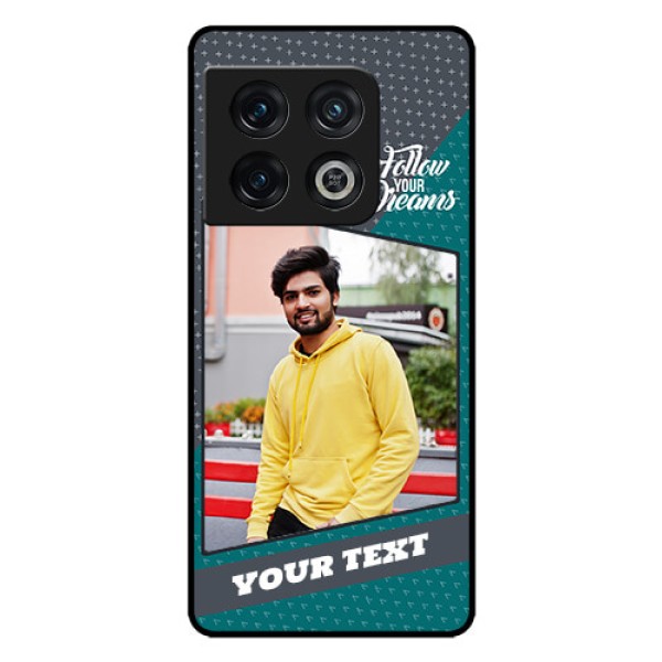 OnePlus 10 Pro 5G Personalized Glass Phone Case - Background Pattern Design with Quote