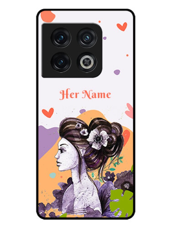 Custom OnePlus 10 Pro 5G Personalized Glass Phone Case - Woman And Nature Design