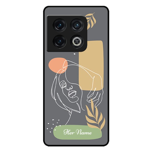 OnePlus 10 Pro 5G Custom Glass Phone Case - Gazing Woman line art Design OnePlus 10 Pro 5G Custom Glass Phone Case - Gazing Woman line art Design