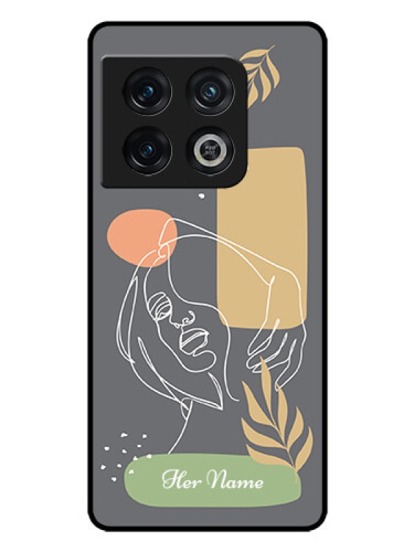 Custom OnePlus 10 Pro 5G Custom Glass Phone Case - Gazing Woman line art Design