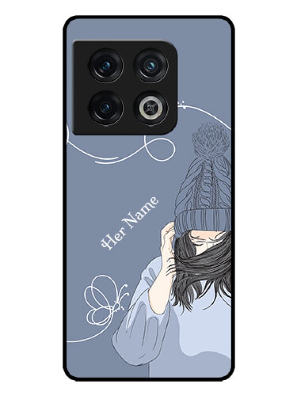 Custom OnePlus 10 Pro 5G Custom Glass Mobile Case - Girl in winter outfit Design