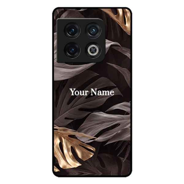 OnePlus 10 Pro 5G Personalised Glass Phone Case - Wild Leaves digital paint Design