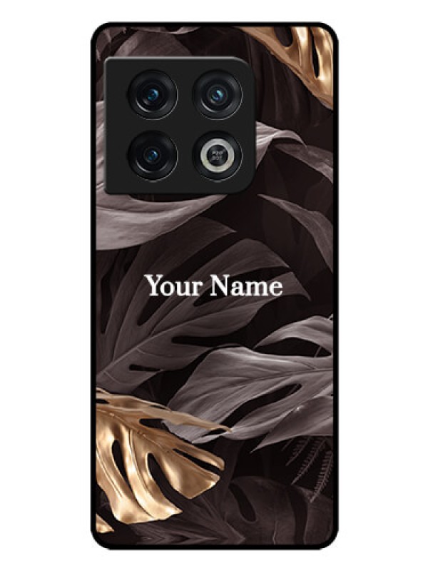 Custom OnePlus 10 Pro 5G Personalised Glass Phone Case - Wild Leaves digital paint Design