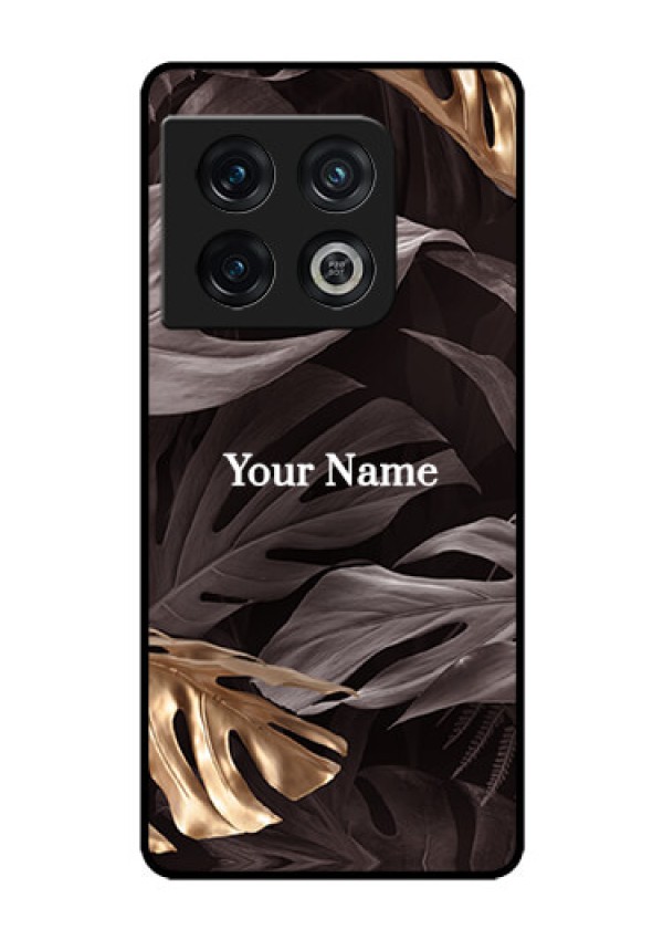 OnePlus 10 Pro 5G Personalised Glass Phone Case - Wild Leaves digital paint Design