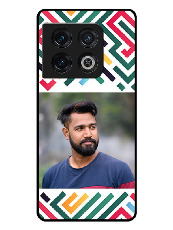 Custom OnePlus 10 Pro 5G Personalized Glass Phone Case - Colorful Maze Pattern Design