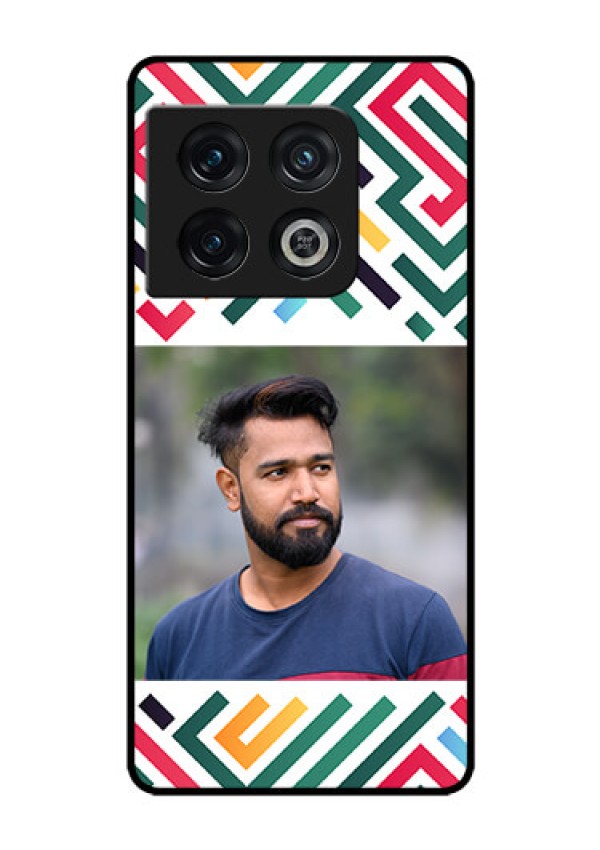 OnePlus 10 Pro 5G Personalized Glass Phone Case - Colorful Maze Pattern Design