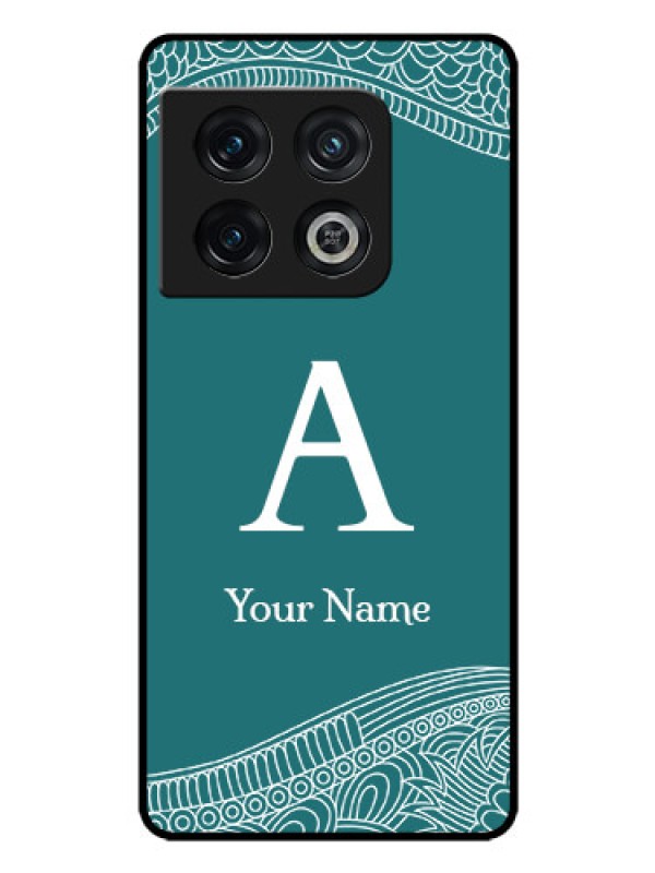 Custom OnePlus 10 Pro 5G Personalized Glass Phone Case - line art pattern with custom name Design