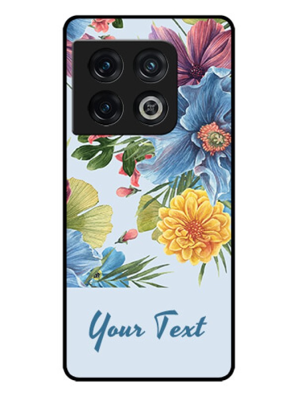 Custom OnePlus 10 Pro 5G Custom Glass Mobile Case - Stunning Watercolored Flowers Painting Design