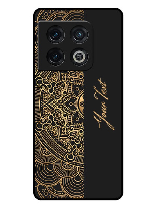 Custom OnePlus 10 Pro 5G Photo Printing on Glass Case - Mandala art with custom text Design