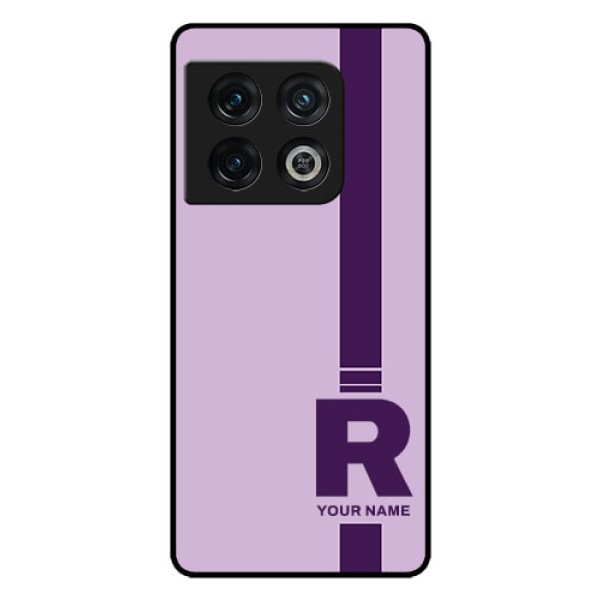 OnePlus 10 Pro 5G Photo Printing on Glass Case - Simple dual tone stripe with name Design OnePlus 10 Pro 5G Photo Printing on Glass Case - Simple dual tone stripe with name Design