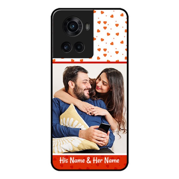 OnePlus 10R 5G Custom Glass Phone Case - Orange Love Symbol Design OnePlus 10R 5G Custom Glass Phone Case - Orange Love Symbol Design