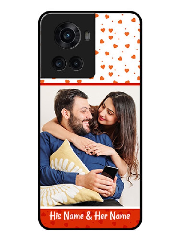 Custom OnePlus 10R 5G Custom Glass Phone Case - Orange Love Symbol Design
