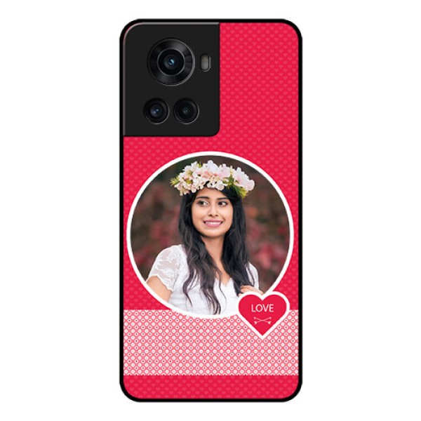 OnePlus 10R 5G Personalised Glass Phone Case - Pink Pattern Design