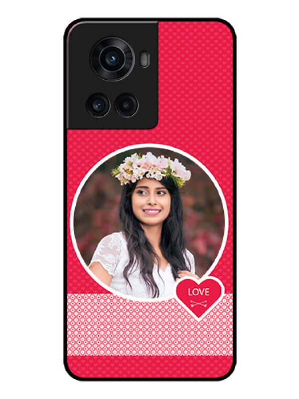 Custom OnePlus 10R 5G Personalised Glass Phone Case - Pink Pattern Design