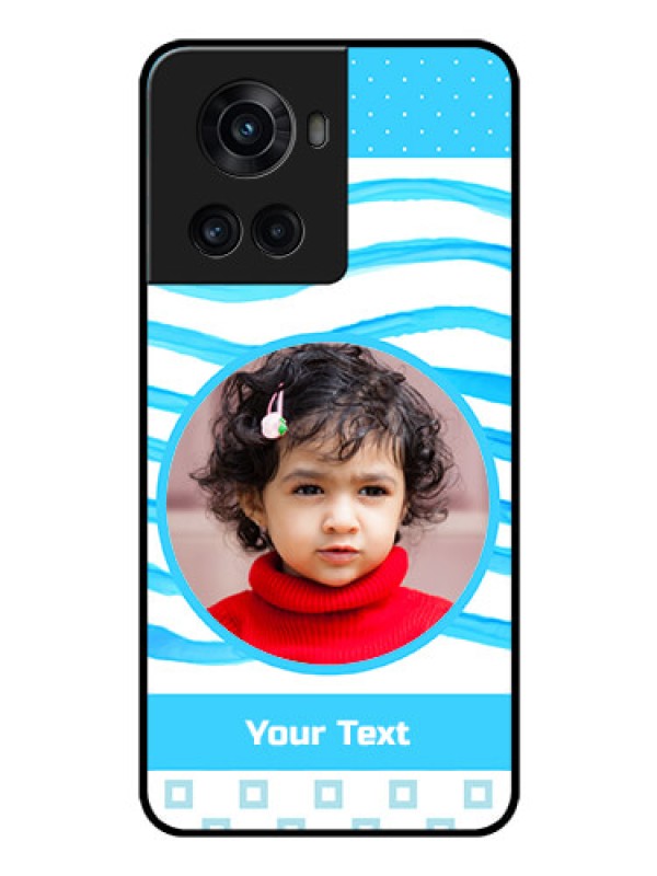 Custom OnePlus 10R 5G Custom Glass Phone Case - Simple Blue Case Design