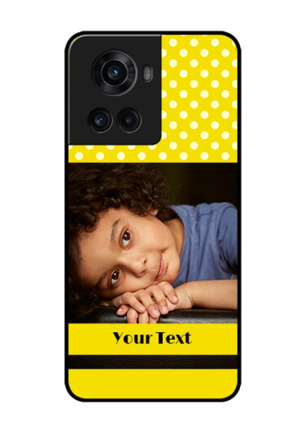 OnePlus 10R 5G Custom Glass Phone Case - Bright Yellow Case Design