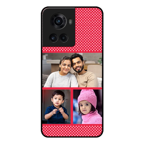 OnePlus 10R 5G Personalized Glass Phone Case - Bulk Pic Upload Design