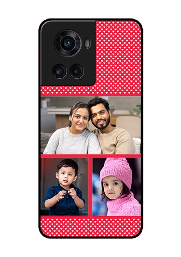 OnePlus 10R 5G Personalized Glass Phone Case - Bulk Pic Upload Design
