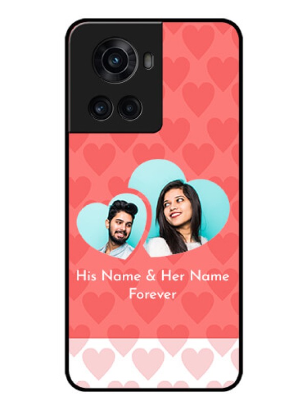 Custom OnePlus 10R 5G Personalized Glass Phone Case - Couple Pic Upload Design