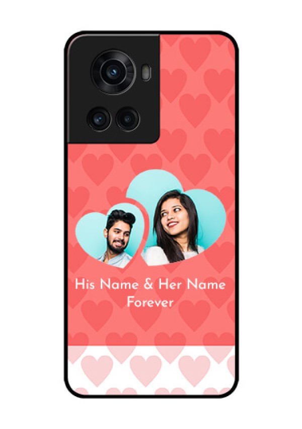 OnePlus 10R 5G Personalized Glass Phone Case - Couple Pic Upload Design