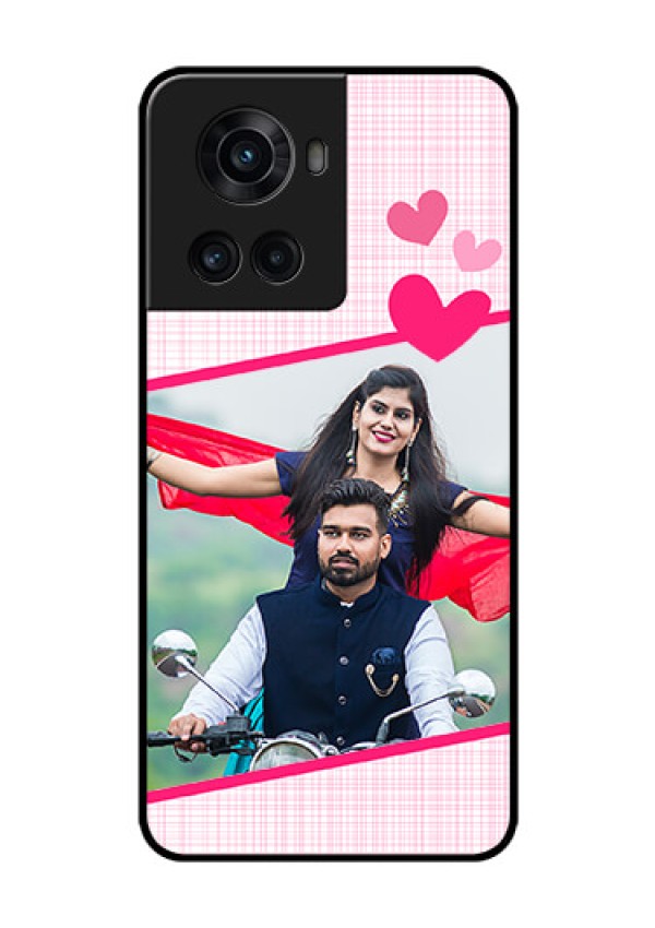 OnePlus 10R 5G Custom Glass Phone Case - Love Shape Heart Design