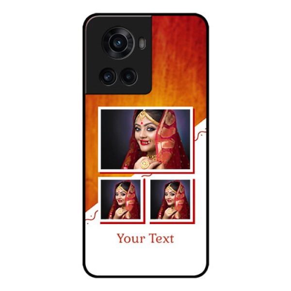 OnePlus 10R 5G Custom Glass Phone Case - Wedding Memories Design