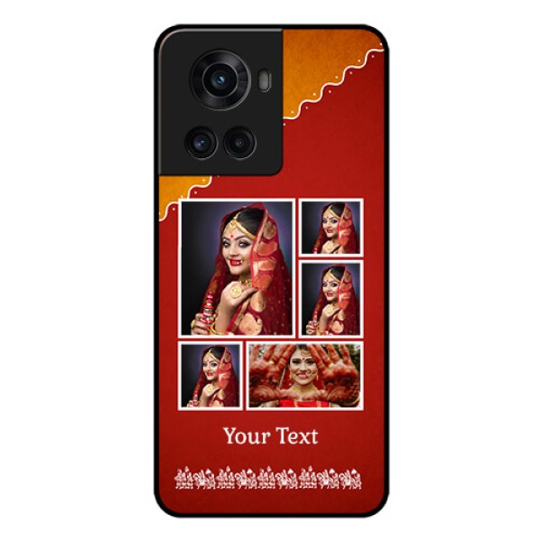 OnePlus 10R 5G Personalized Glass Phone Case - Wedding Pic Upload Design