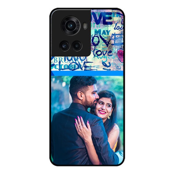 OnePlus 10R 5G Custom Glass Mobile Case - Colorful Love Design