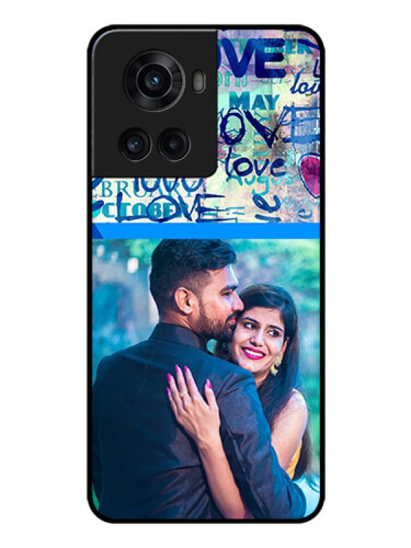 Custom OnePlus 10R 5G Custom Glass Mobile Case - Colorful Love Design