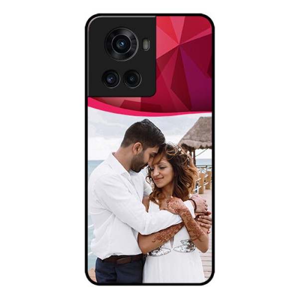 OnePlus 10R 5G Custom Glass Mobile Case - Red Abstract Design