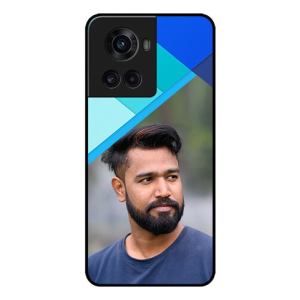 OnePlus 10R 5G Custom Glass Phone Case - Blue Pattern Design