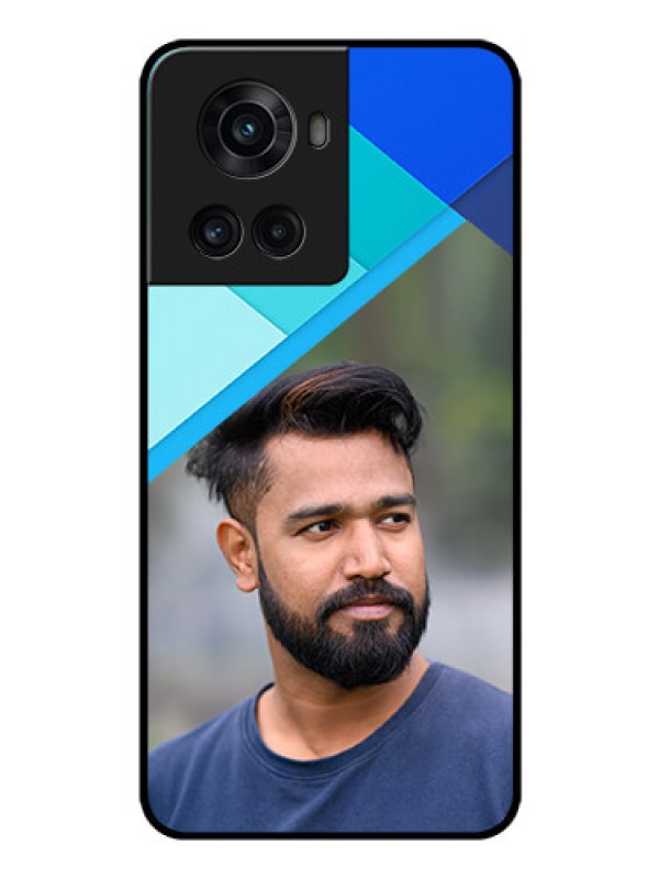 Custom OnePlus 10R 5G Custom Glass Phone Case - Blue Pattern Design