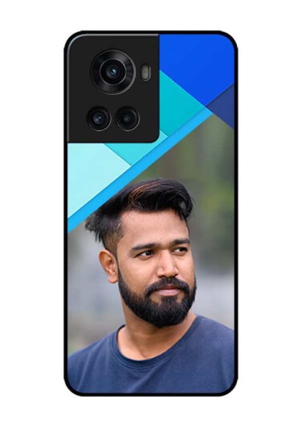 OnePlus 10R 5G Custom Glass Phone Case - Blue Pattern Design