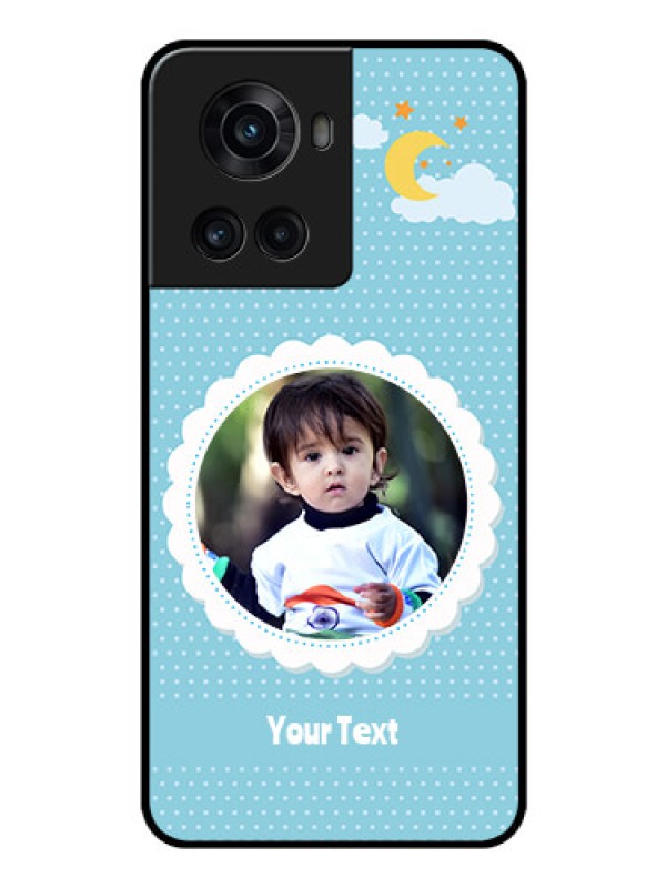 Custom OnePlus 10R 5G Personalised Glass Phone Case - Violet Pattern Design