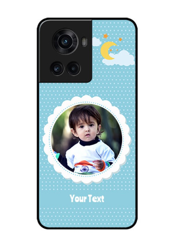 OnePlus 10R 5G Personalised Glass Phone Case - Violet Pattern Design