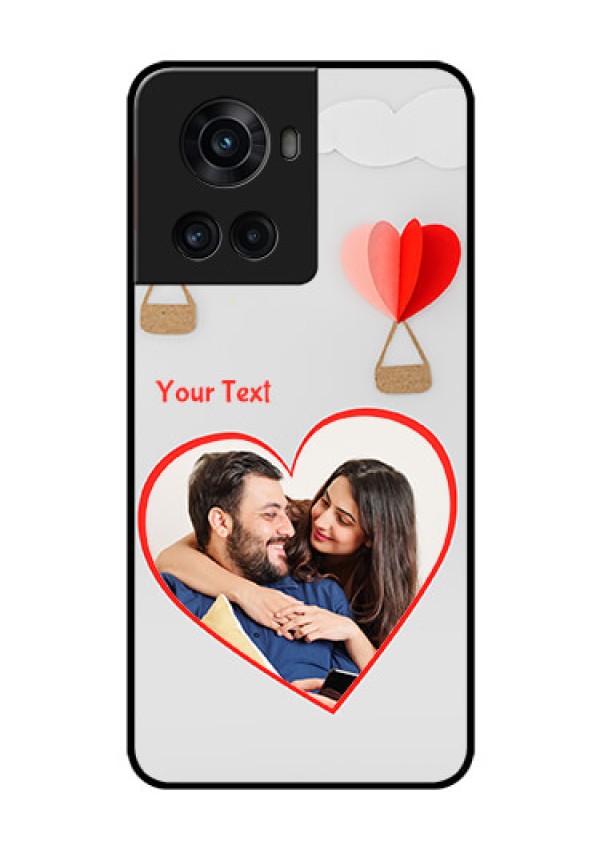 OnePlus 10R 5G Custom Glass Mobile Case - Parachute Love Design