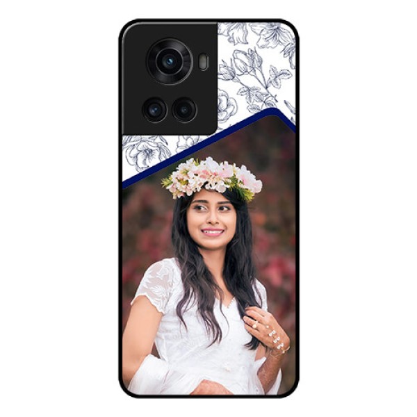 OnePlus 10R 5G Personalized Glass Phone Case - Premium Floral Design
