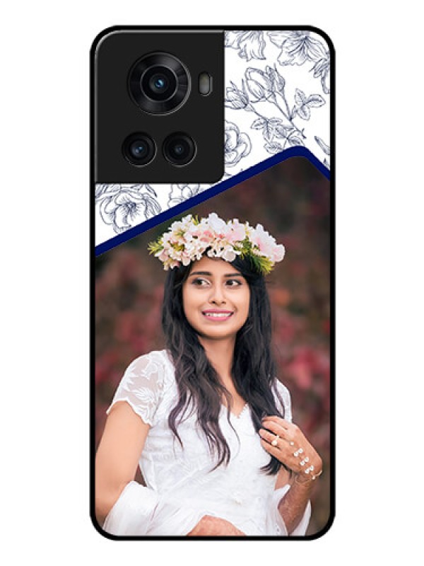 Custom OnePlus 10R 5G Personalized Glass Phone Case - Premium Floral Design