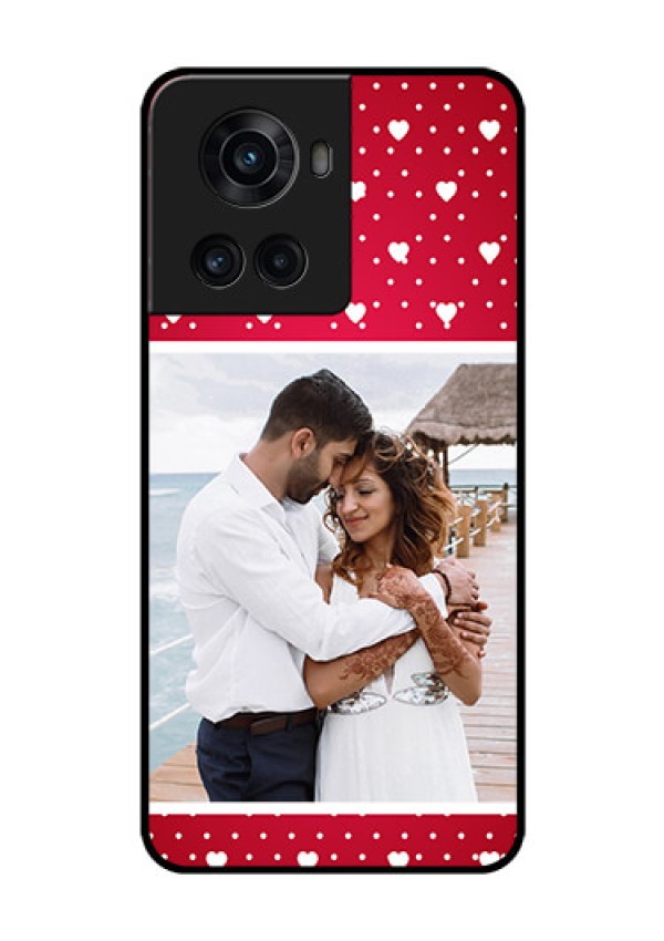 OnePlus 10R 5G Photo Printing on Glass Case - Hearts Mobile Case Design