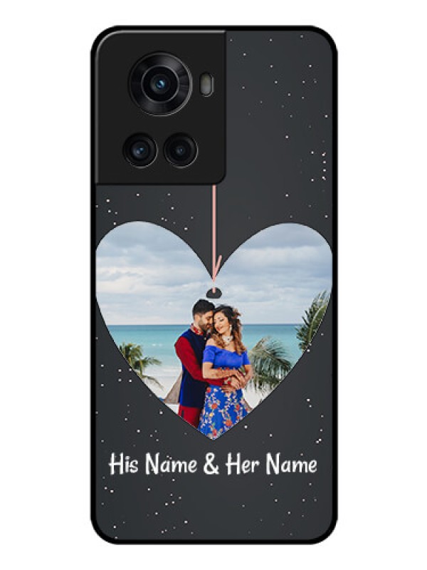 Custom OnePlus 10R 5G Custom Glass Phone Case - Hanging Heart Design