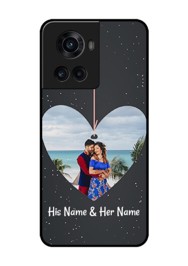 OnePlus 10R 5G Custom Glass Phone Case - Hanging Heart Design